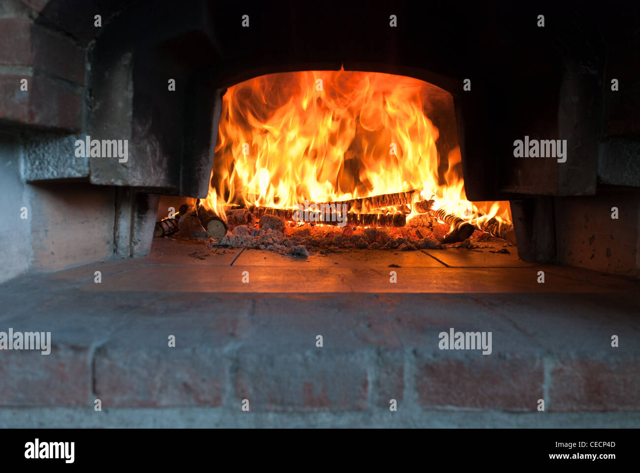 fire in the oven Stock Photo Alamy