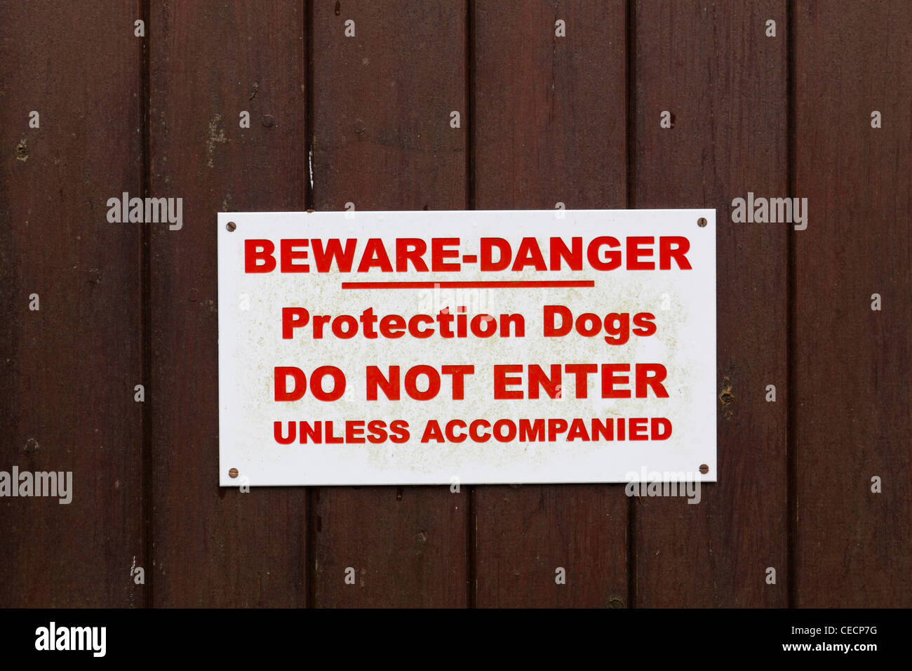 Beware Of Dogs Sign On A Wooden Door Stock Photo 43306804 Alamy