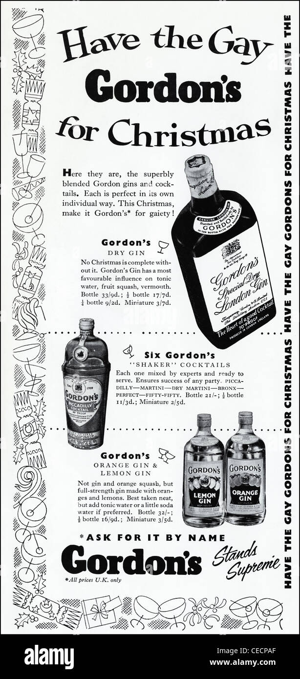 1960 Gordons Gin: The Word for Gin Vintage Print Ad