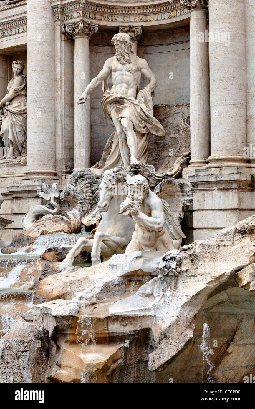 Detail Fontana di Trevi fountain Rome Italy Stock Photo