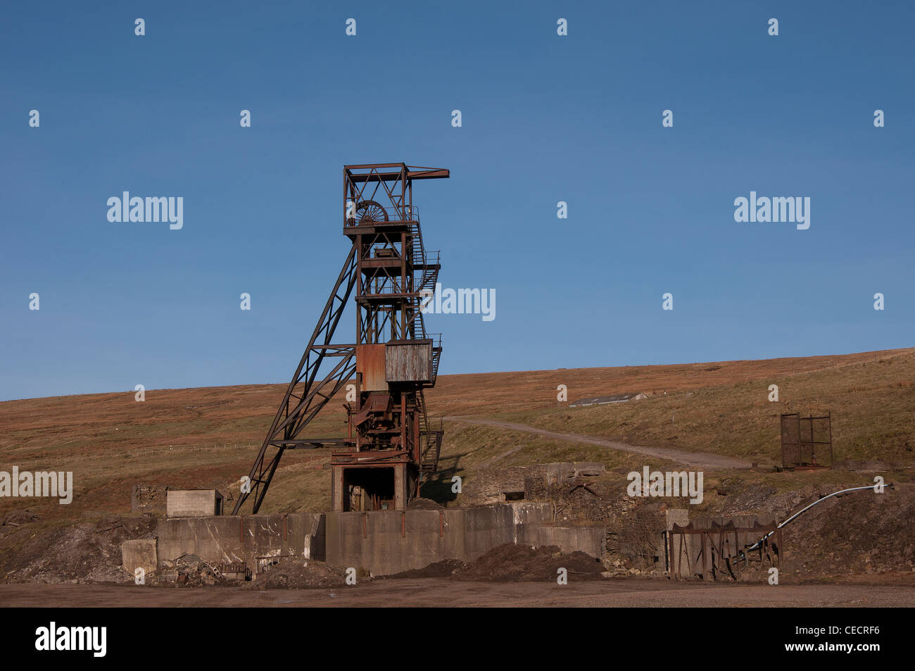 The Groverake flourspar mine is located between the villages of Rookhope in Weardale in County Durham and Allenheads in Northumberland. Stock Photo
