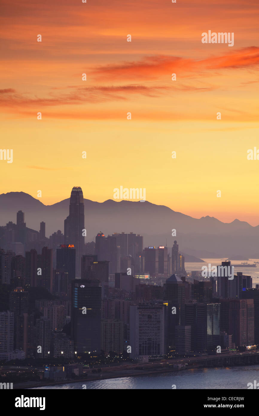 Hong Kong Island skyline at sunset, Hong Kong, China Stock Photo - Alamy
