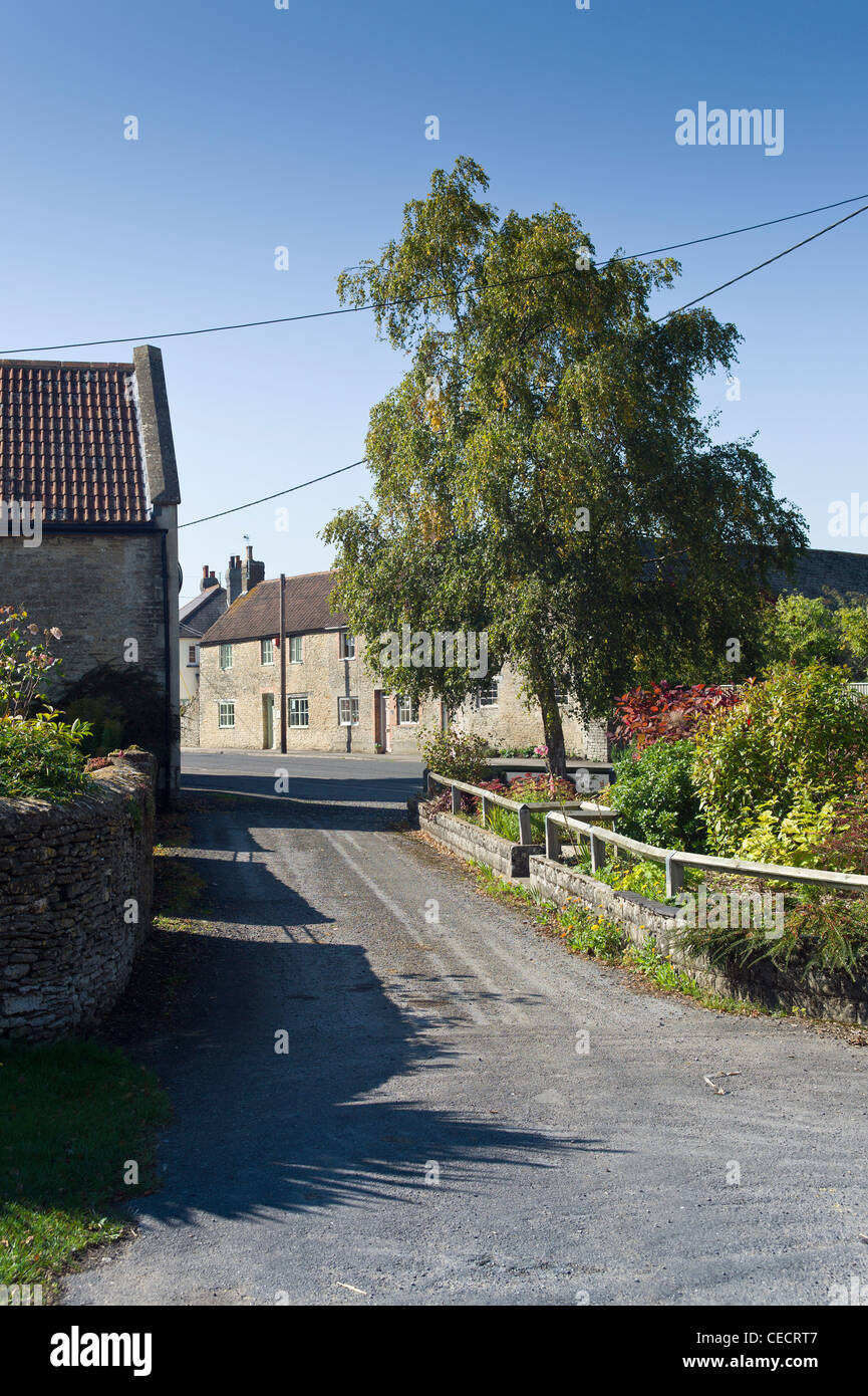 Quiet corner of Hullavington village Wiltshire England UK EU Stock Photo