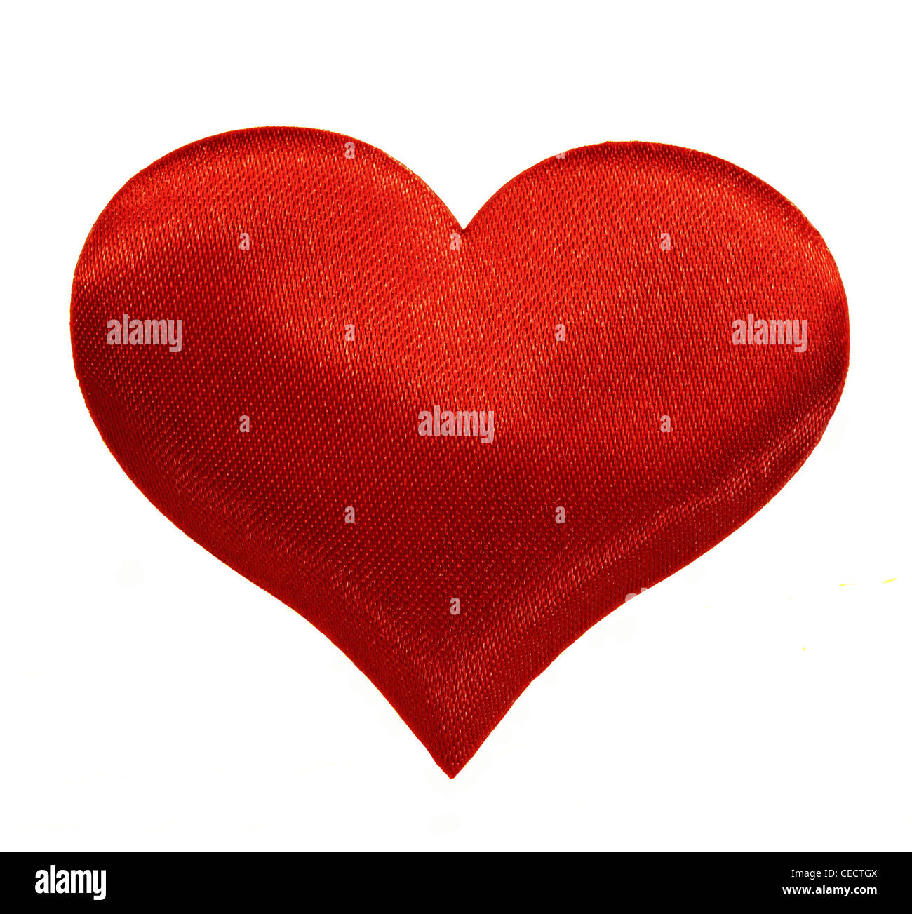 Silk red heart isolate on a white background Stock Photo - Alamy