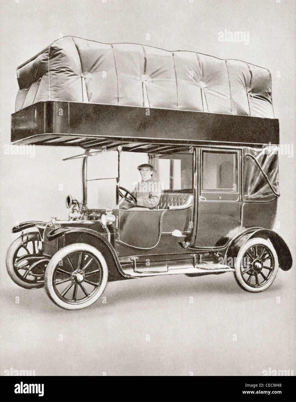 A Gas-bag taxi during World War I. Stock Photo