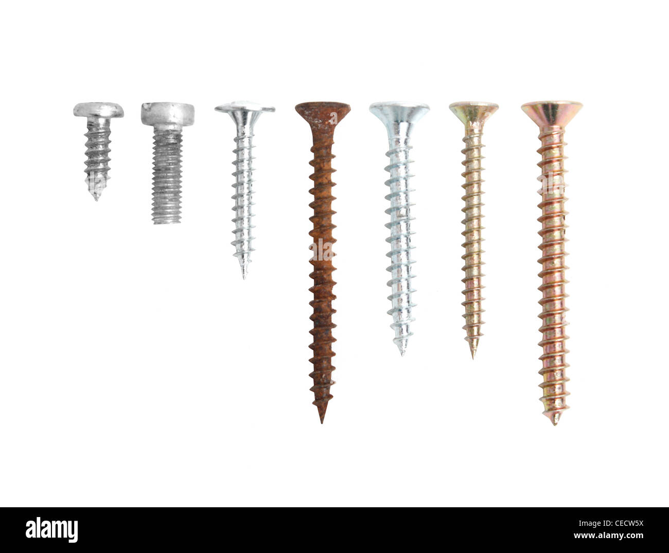 Screws isolated on white Stock Photo