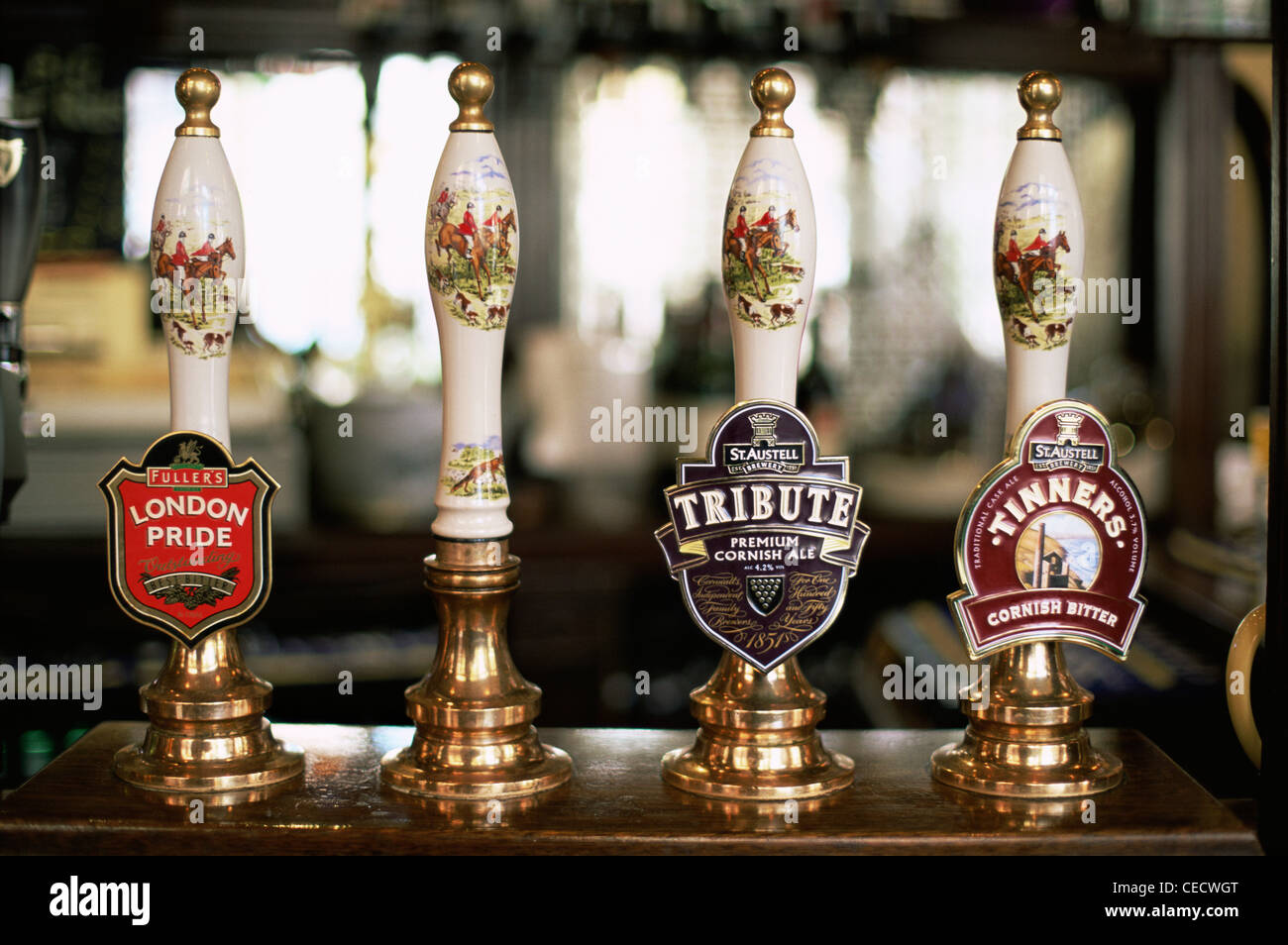 England,London,Typical Pub Beer Pump Handles Stock Photo Alamy