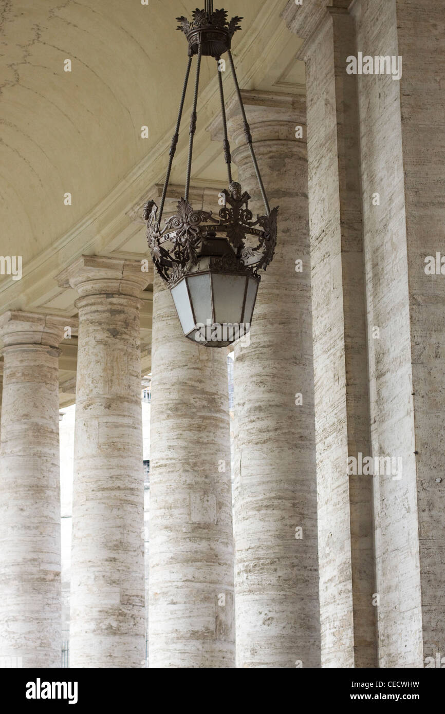 The Massive pillars and light in St. Peter's Basilica Basilica di San Pietro Vatican city Rome Stock Photo
