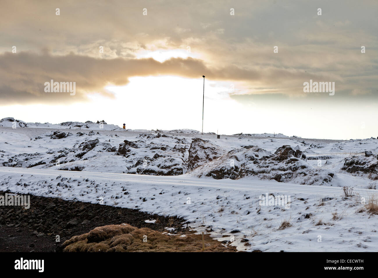 Snowy landscape after winter storm, Iceland Stock Photo - Alamy