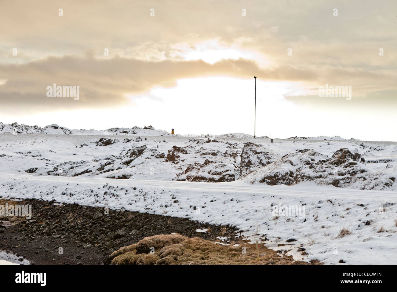 Snowy landscape after winter storm, Iceland Stock Photo - Alamy