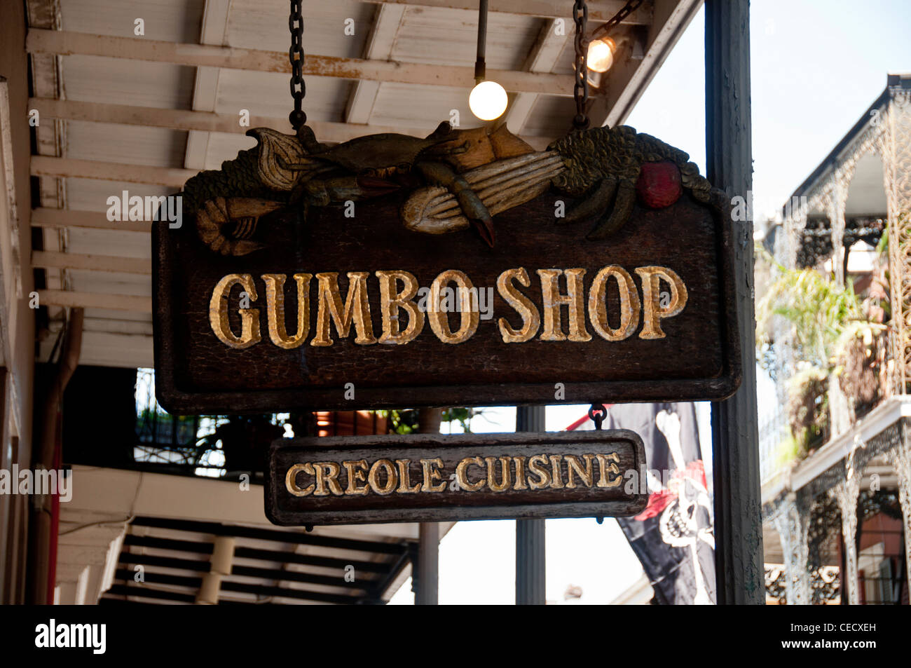 Gumbo shop in New Orleans French Quarter Stock Photo