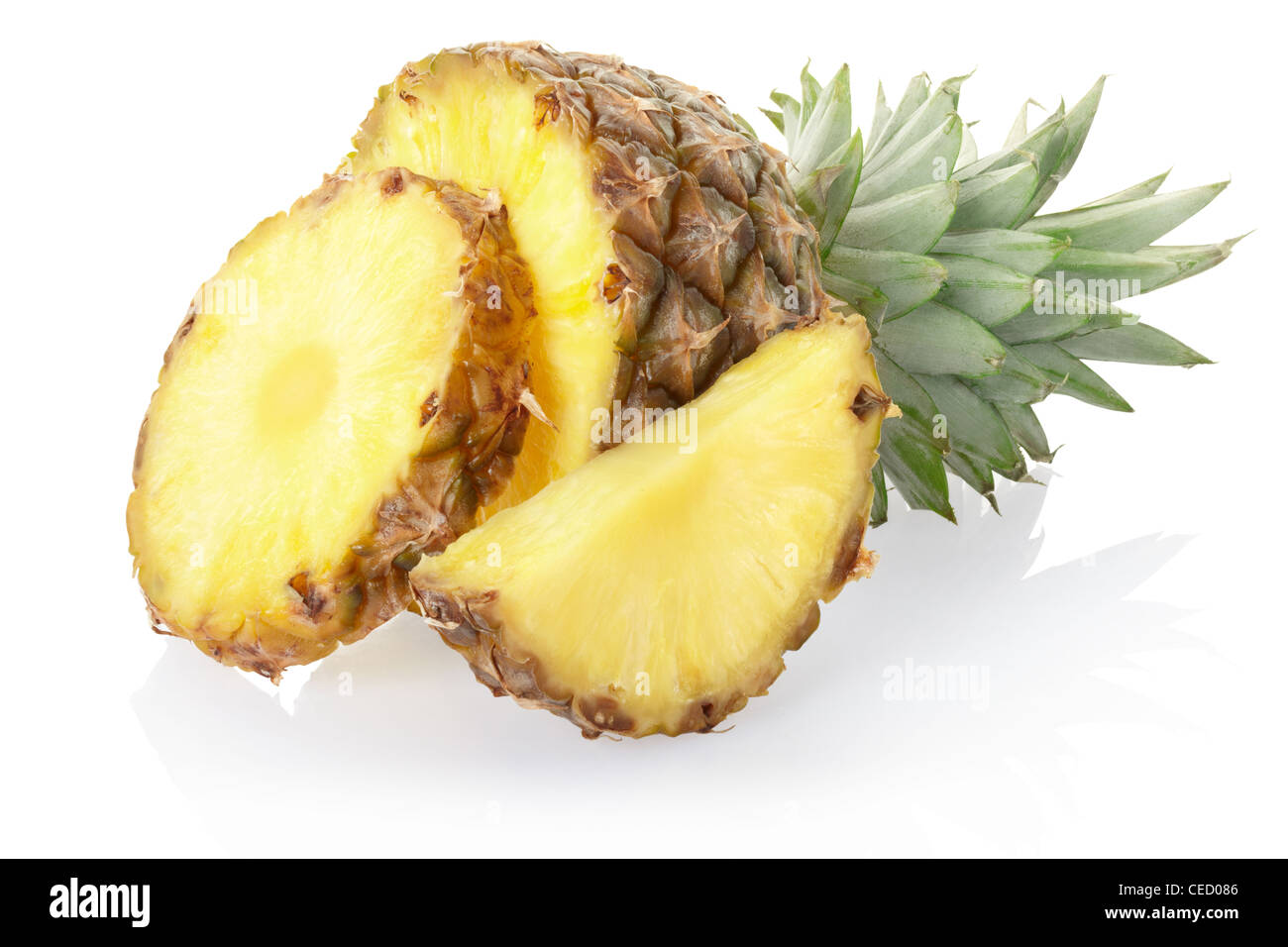Pineapple and slices Stock Photo