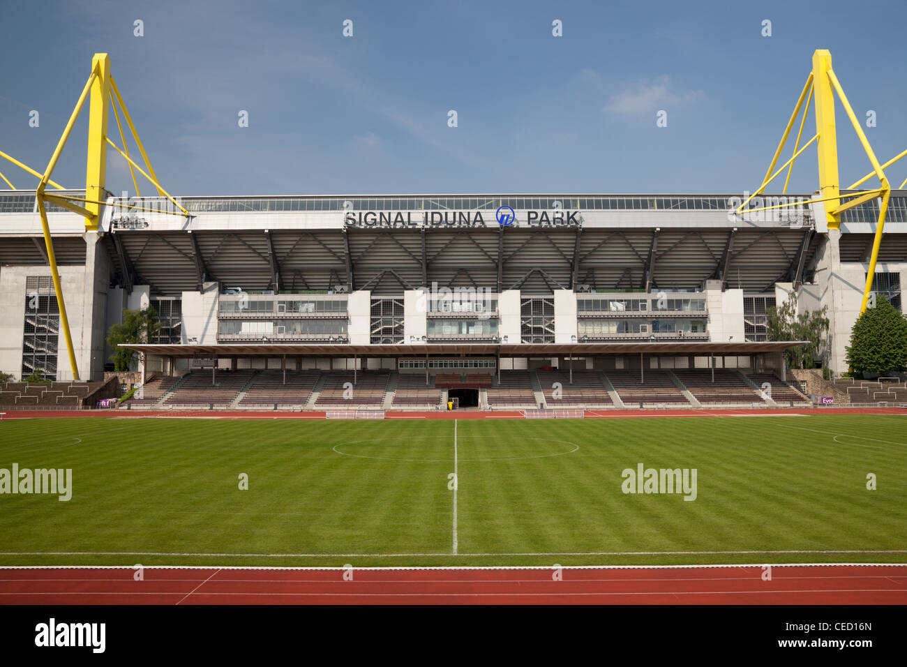 Signal Iduna Park stadium, Dortmund, Ruhr area, North Rhine-Westphalia, Germany, Europe Stock Photo