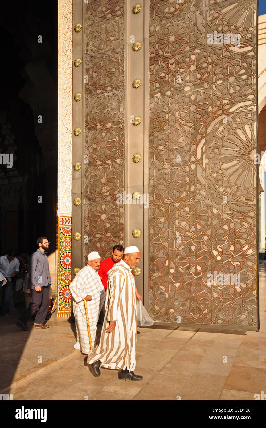 MOROCCO, Casablanca, Great Mosque Hassan II (1993), Islamic, second biggest religious building in world, worshippers main door Stock Photo