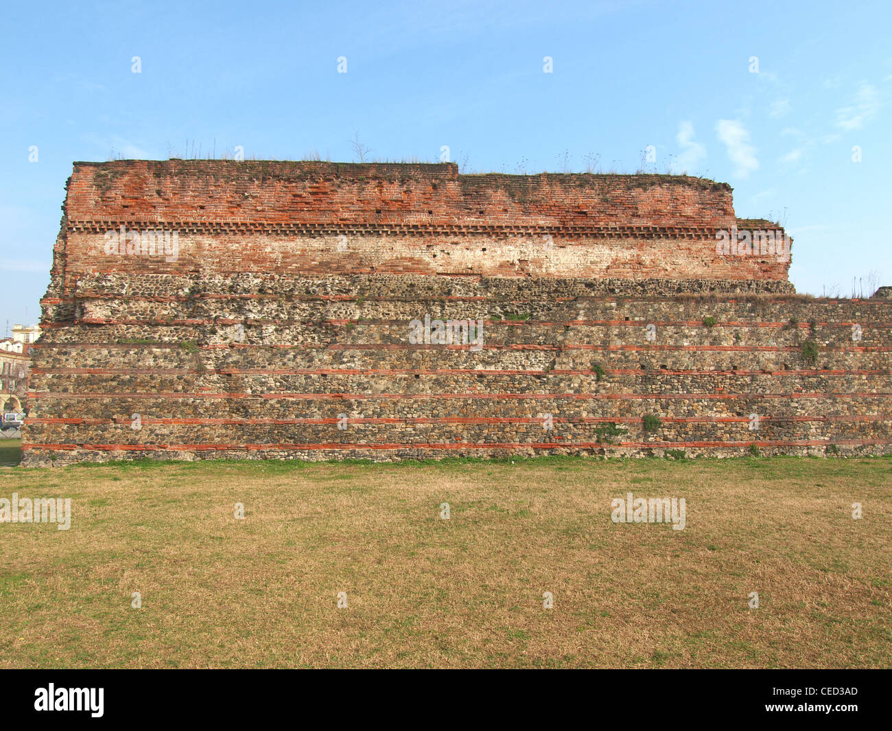 Ruins of the ancient Roman wall in Turin (Torino), Italy Stock Photo