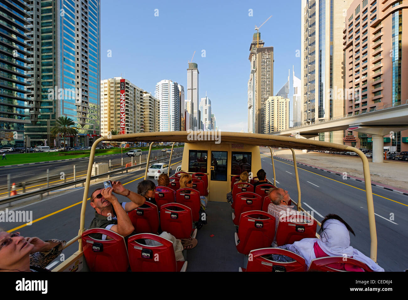 Tourists Riding In The Big Bus On Sheikh Zayed Road Hi res Stock Photography And Images Alamy