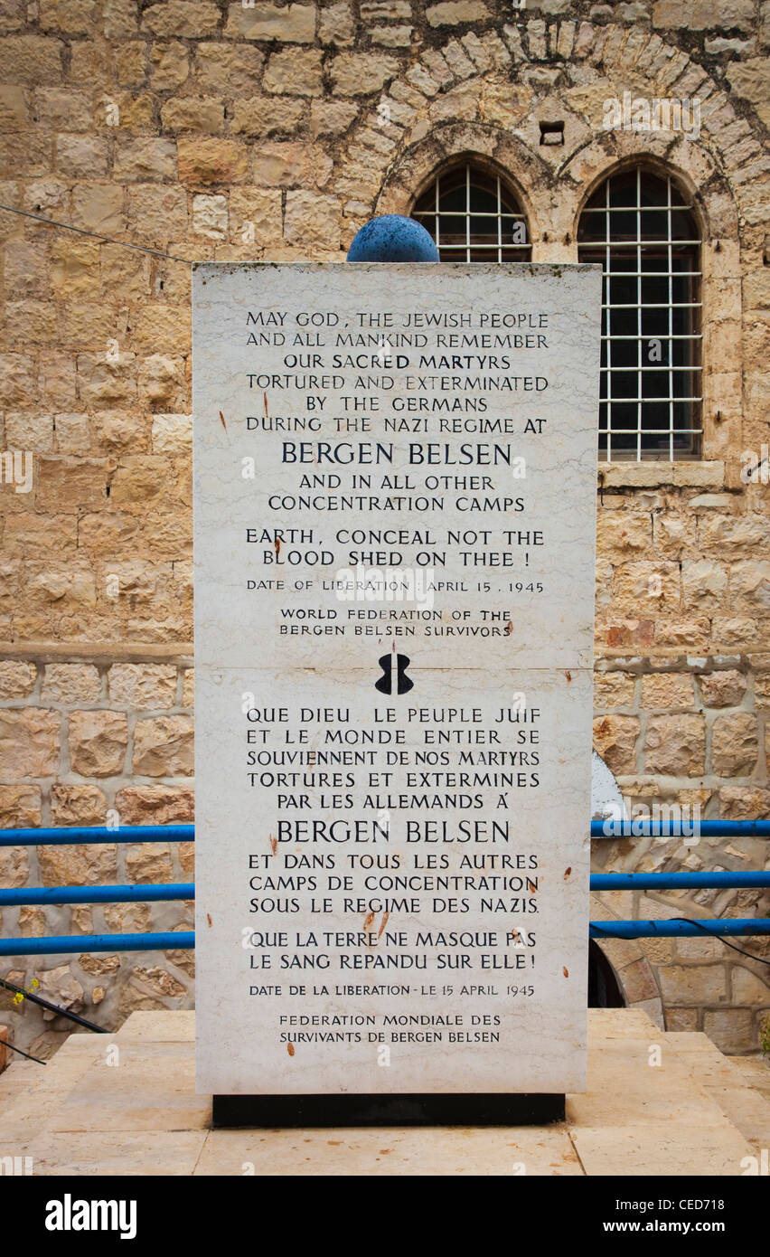 Israel, Jerusalem, Old City, Mt. Zion, Chamber of the Holocaust, memorial to Holocaust victims 1939-1945, monument Stock Photo