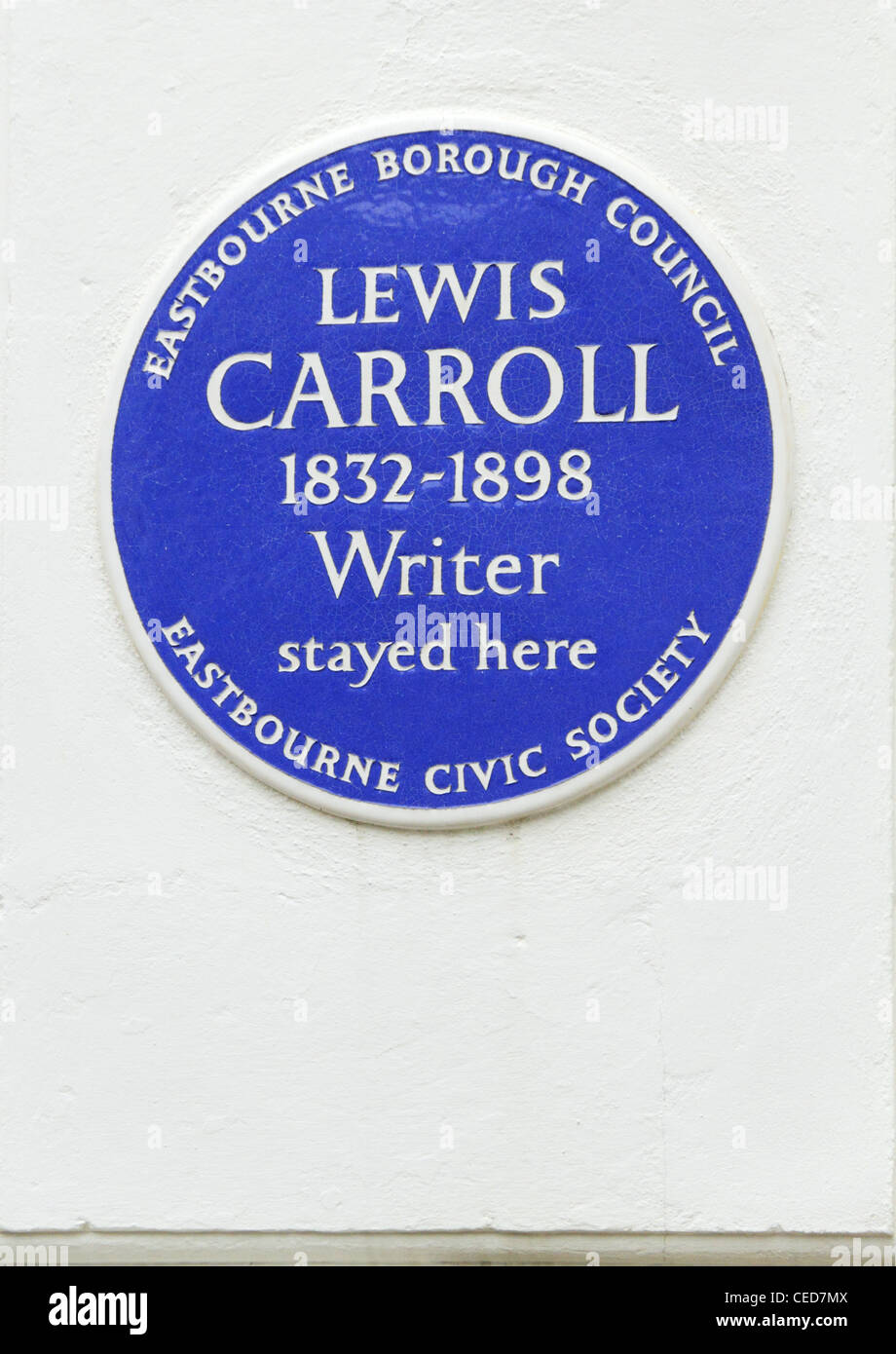 Lewis Carroll author writer UK British blue plaque Eastbourne east Sussex England Stock Photo