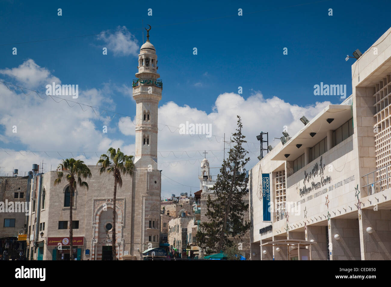 Israel, West Bank, Bethlehem, Manger Square, Mosque of Omar and