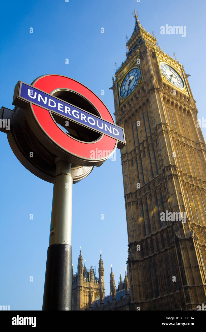 Big Ben clock tower, Westminster, Whitehall, London, UK. Stock Photo