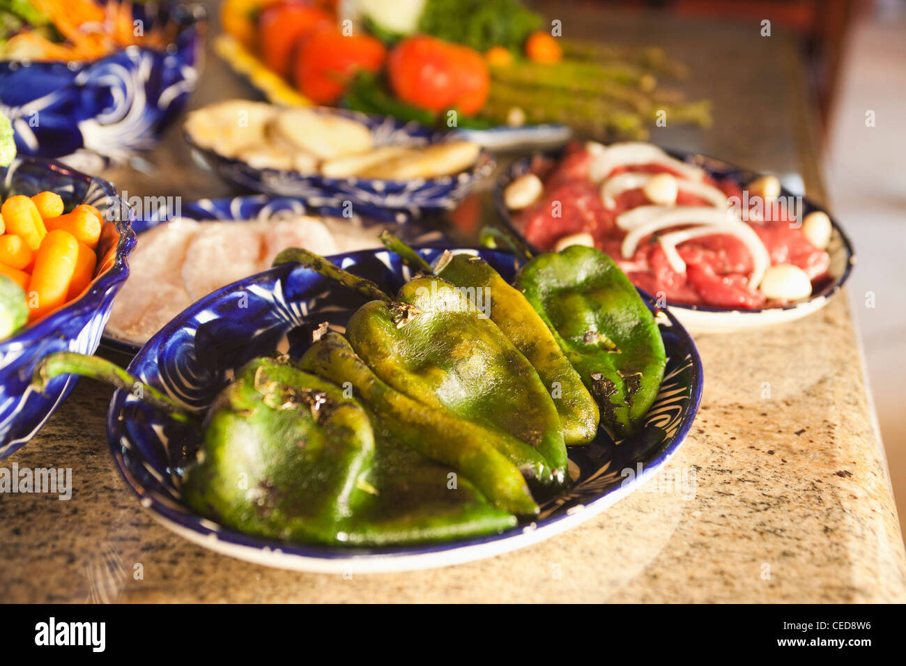 Close up of fresh Mexican food Stock Photo