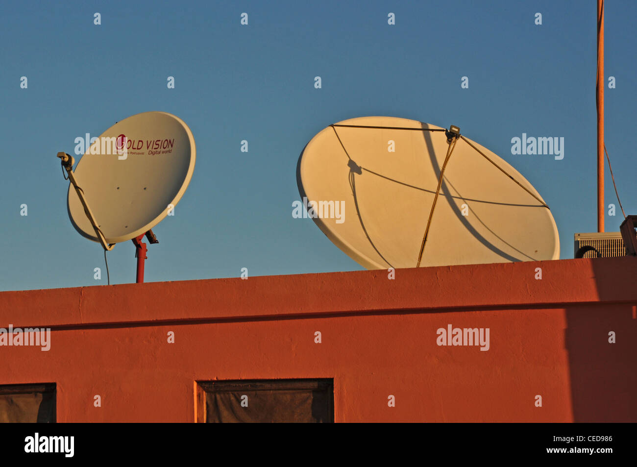 NORTH AFRICA, MOROCCO, MARRAKESH,  rooftop satellite dishes Stock Photo