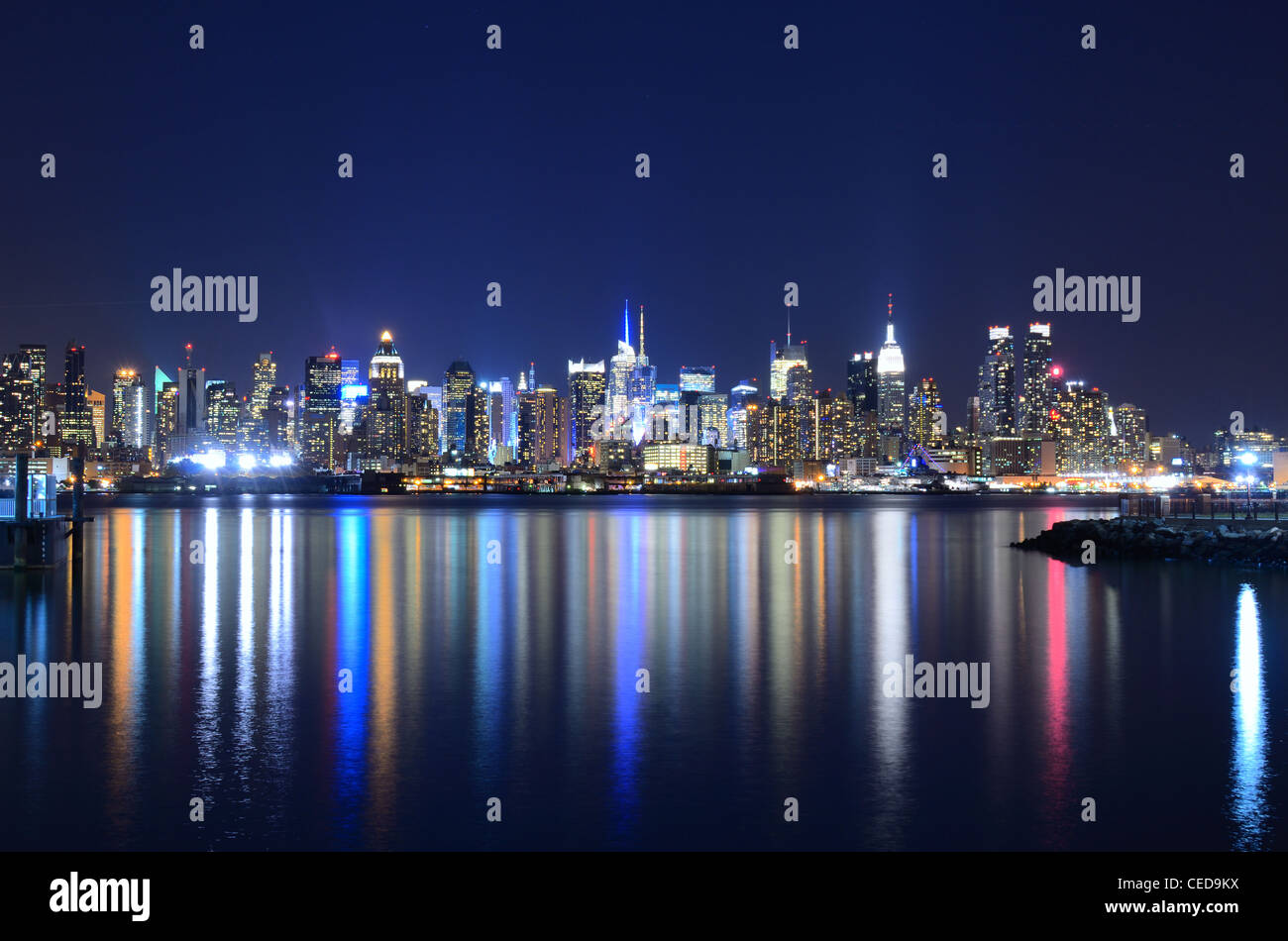 View of the spectacular Manhattan Skyline Stock Photo