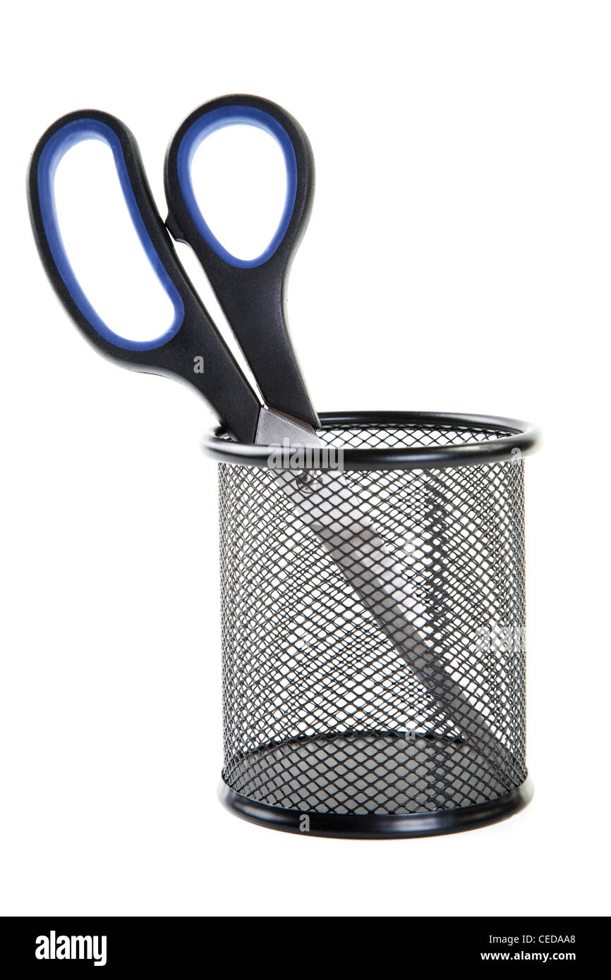 Support Scissors Scissors in black support isolated on a white background Stock Photo ...
