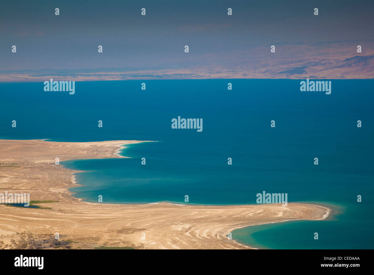 Israel, Dead Sea, Metzoke Dragot, elevated view of the Dead Sea Stock ...