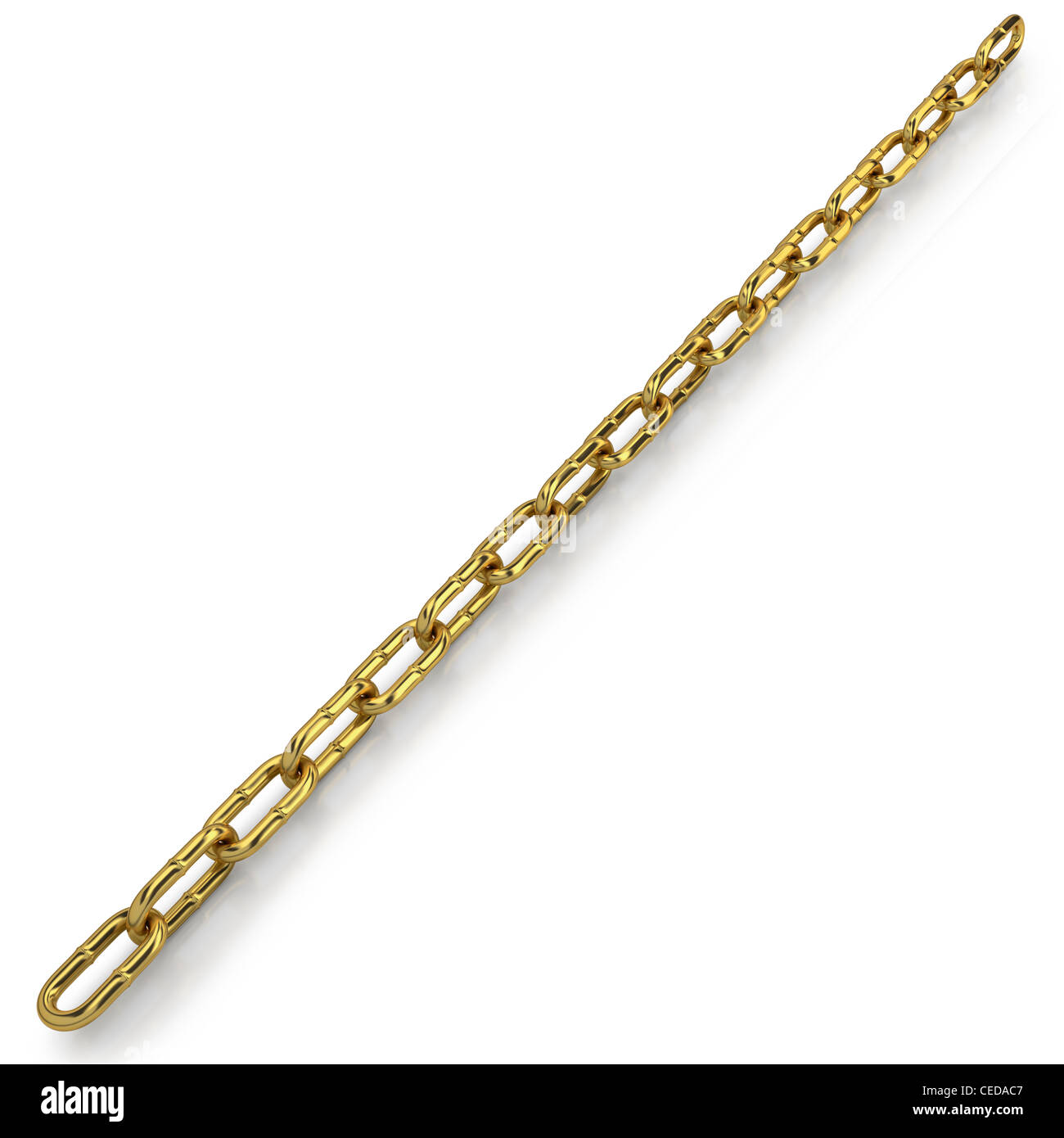 Golden chain with many links on white background Stock Photo Alamy