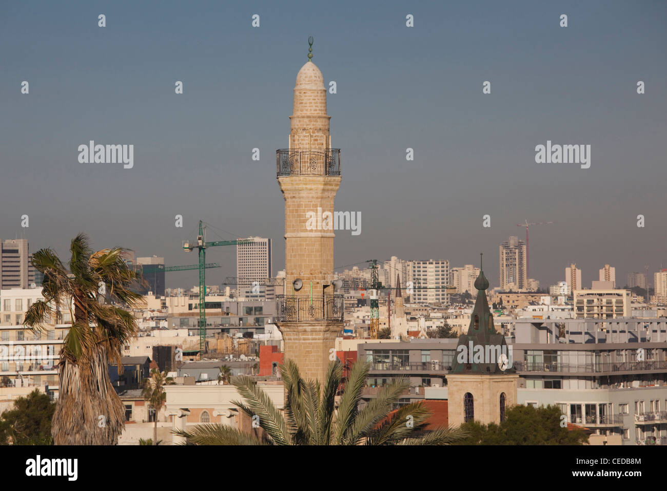 Israel, Tel Aviv, Jaffa, minaret of the Mahmudiya Mosque Stock Photo