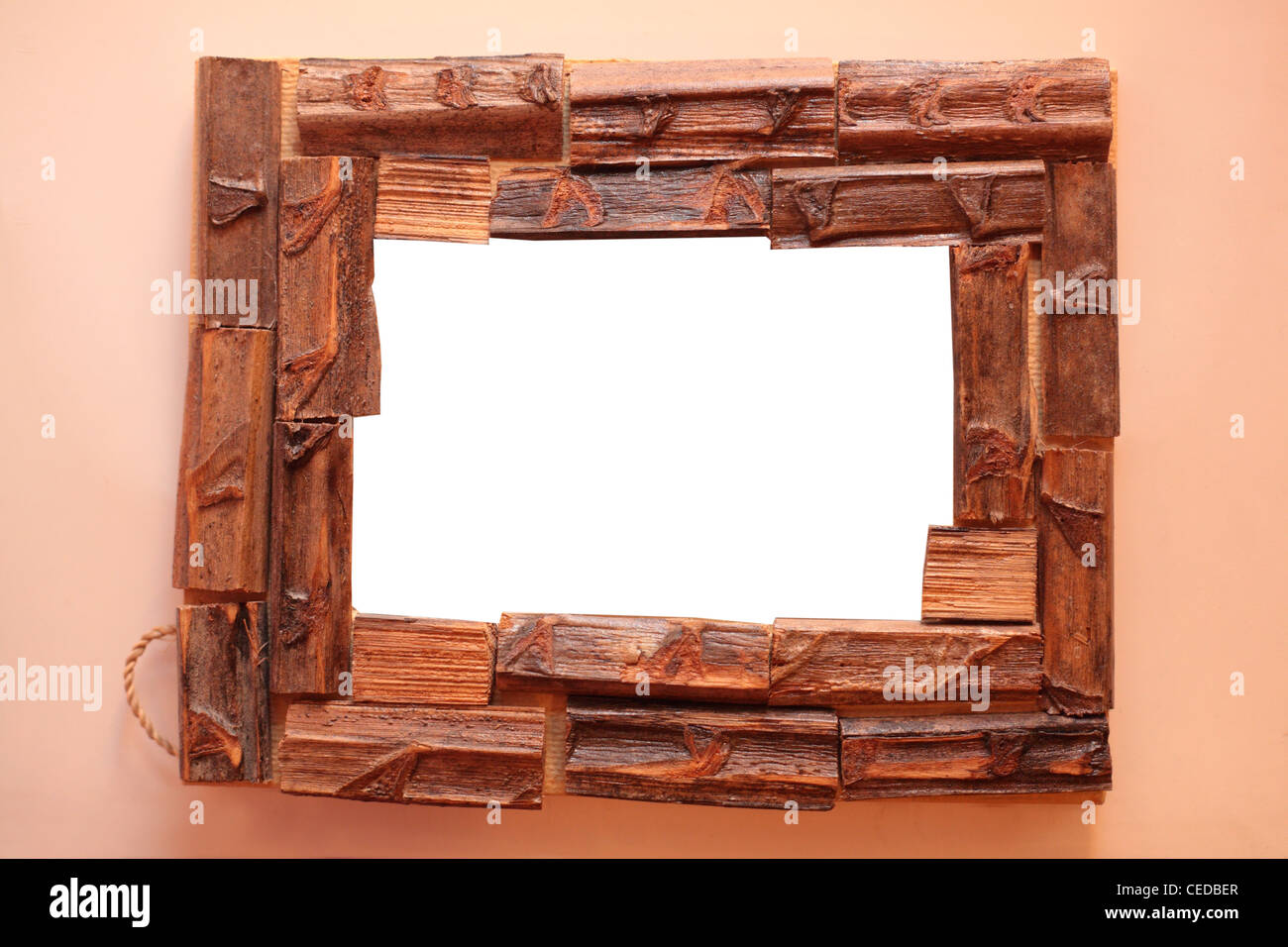 Frame from wood pieces Stock Photo Alamy