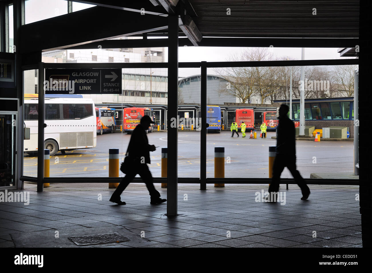 Buchanan Street bus station in Glasgow city centre, Scotland, uk Stock