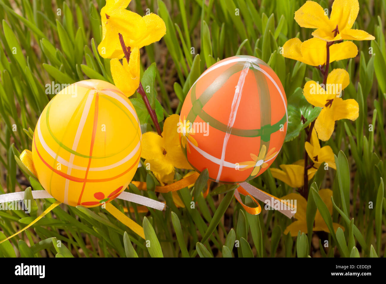 Easter eggs hidden in the green grass Stock Photo - Alamy