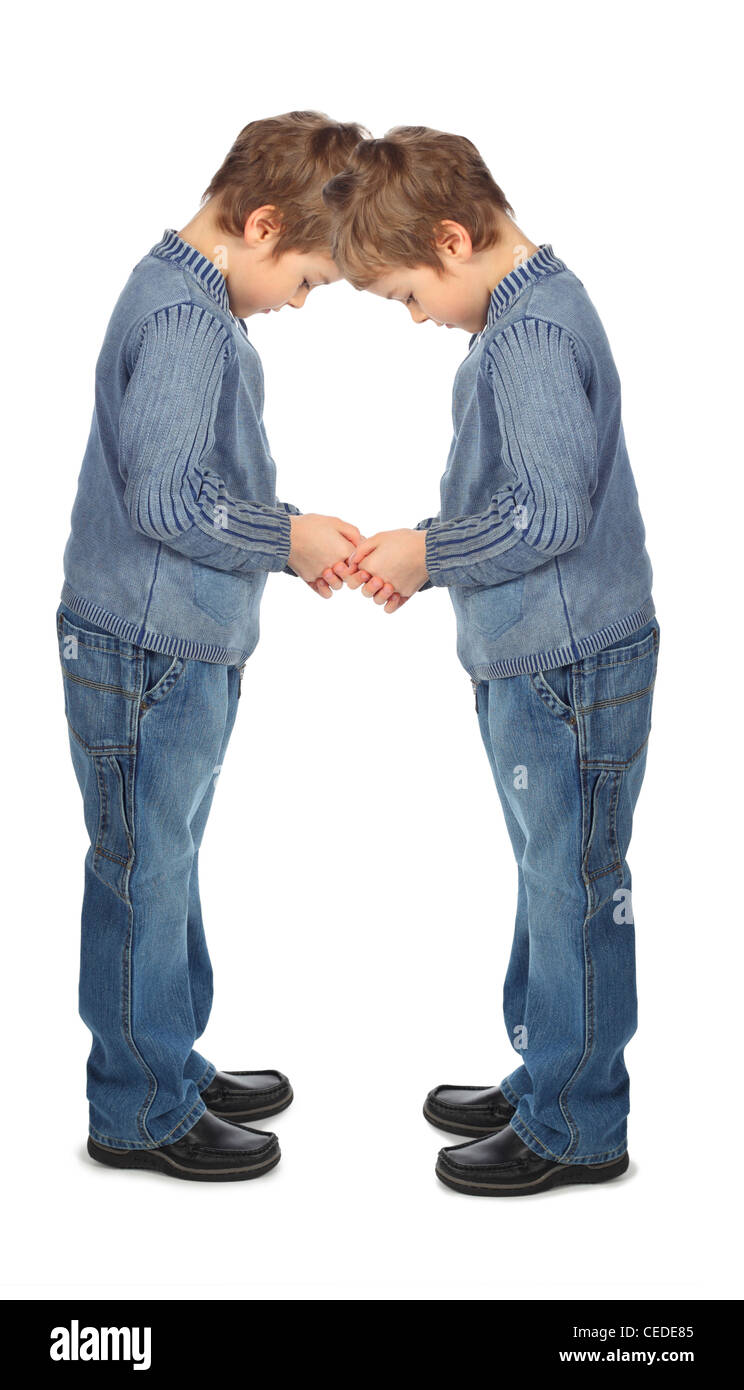 boys represent  letter A Stock Photo