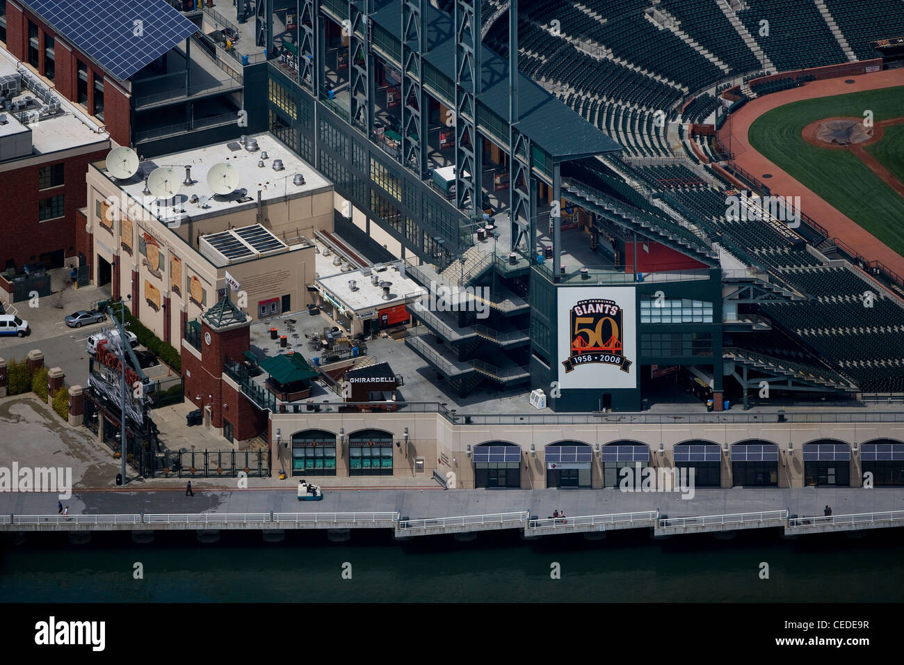 aerial photograph San Francisco Giants stadium, California USA Stock Photo