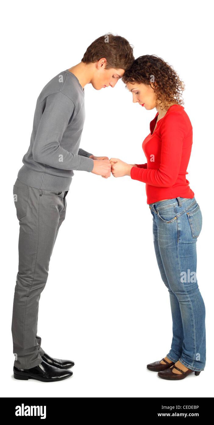 Young Man And Woman Represents Letter A From Alphabet Stock Photo - Alamy