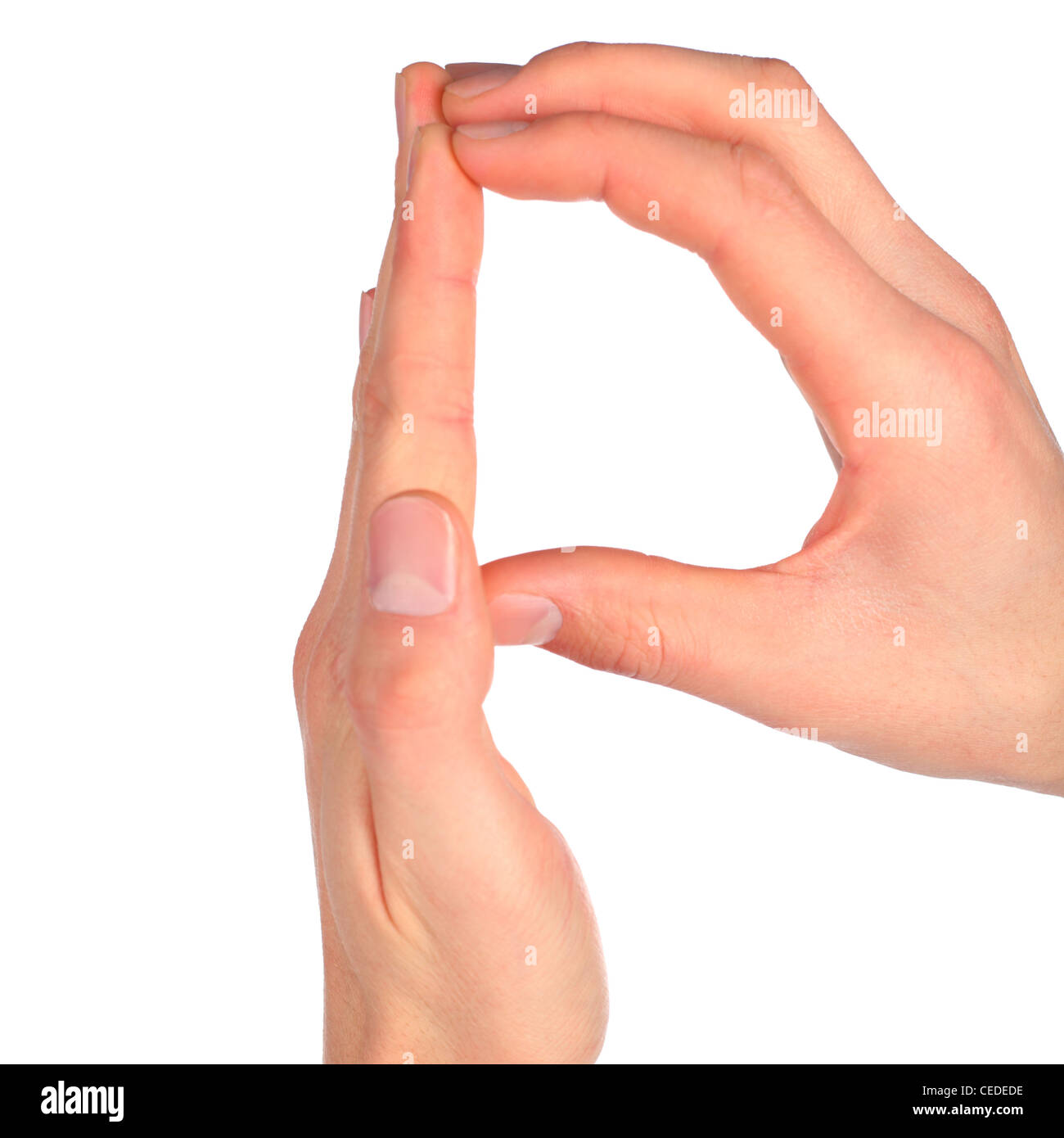hands represents letter P from alphabet