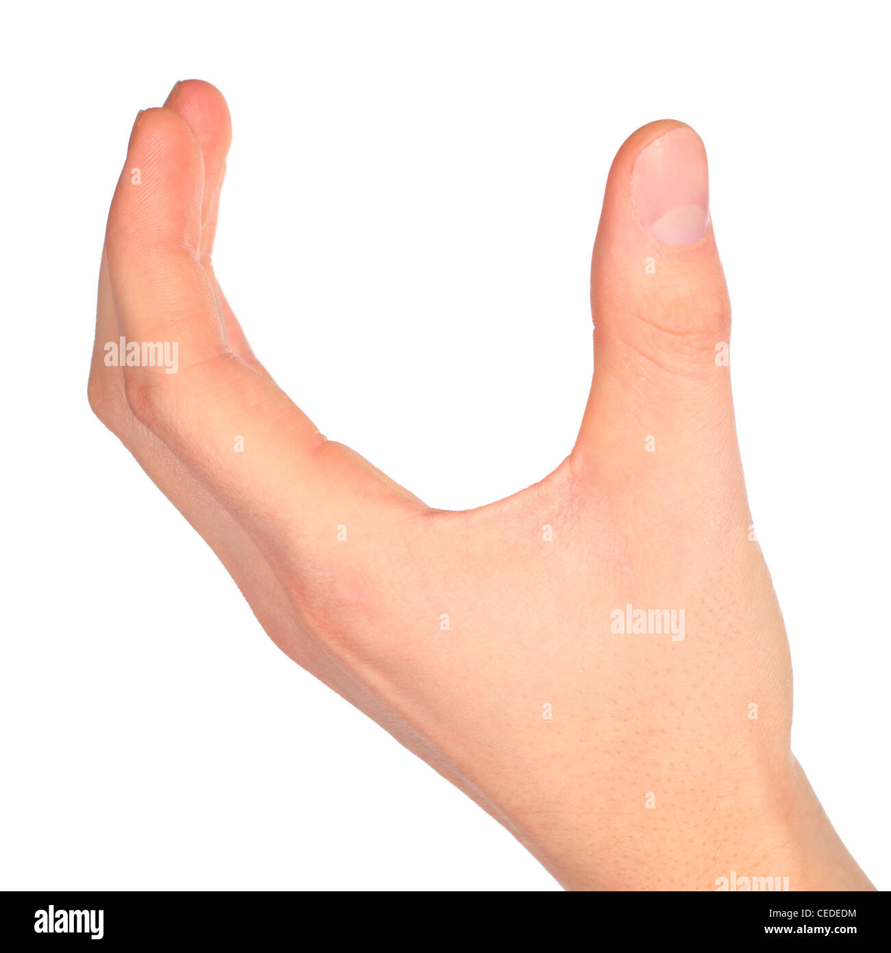 hand represent letter U from alphabet Stock Photo