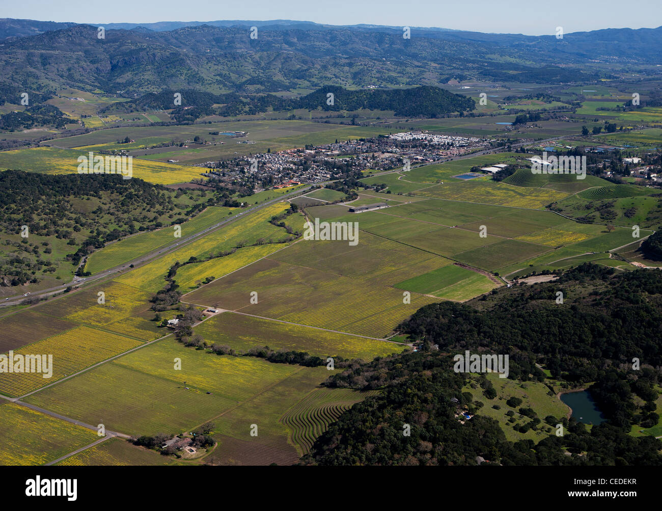 aerial photograph Yountville, Napa Valley, California Stock Photo Alamy