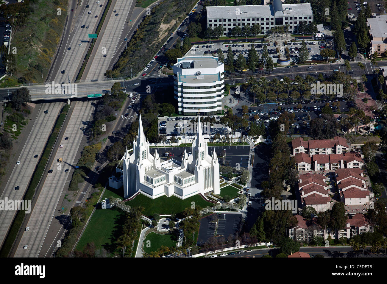 aerial photograph San Diego California Temple La Jolla, California Stock Photo