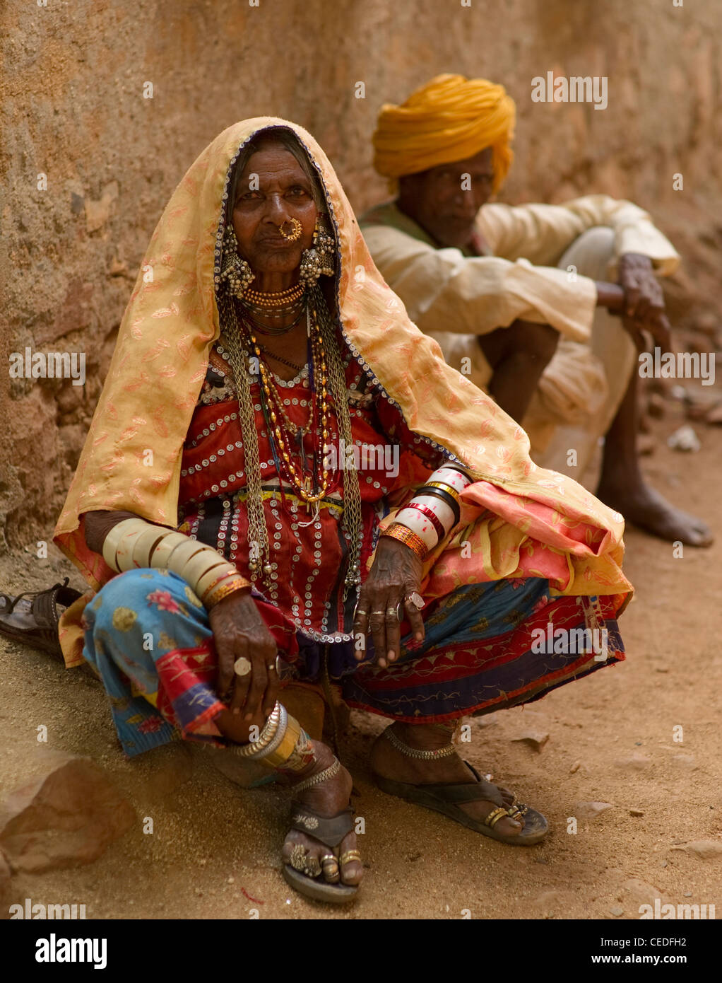 PORTRAIT Lambani Lambani gypsy tribal WOMAN Stock Photo