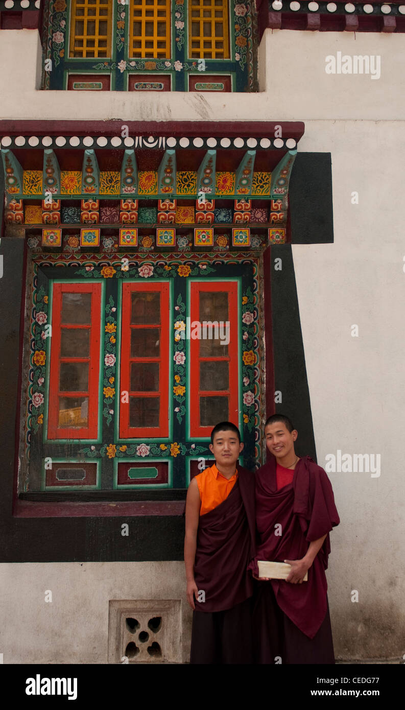 Buddhist monks at a monastery in Sikkim, India Stock Photo