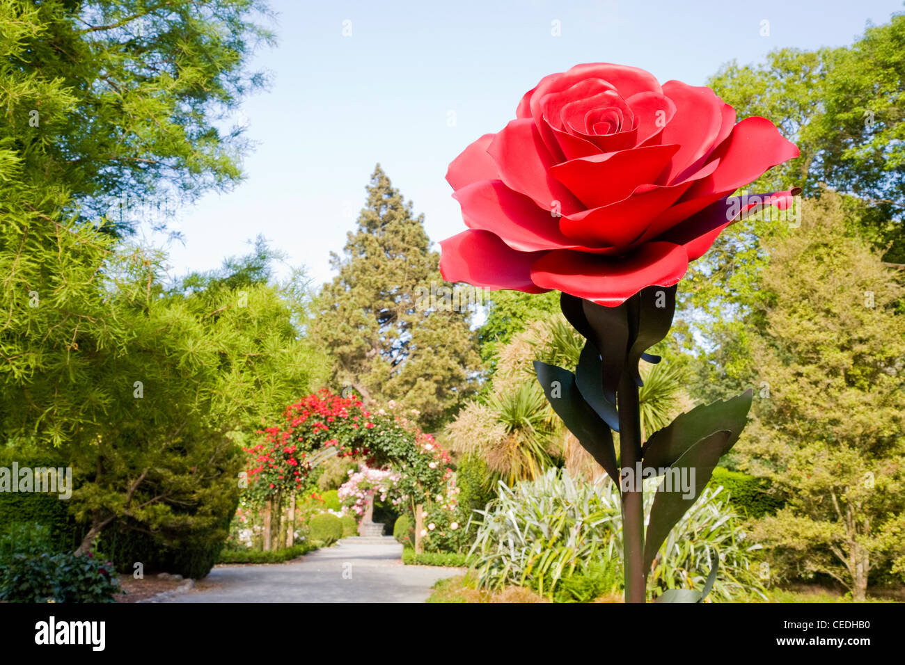 Rose sculpture in Hagley Park, Christchurch, New Zealand Stock Photo Alamy
