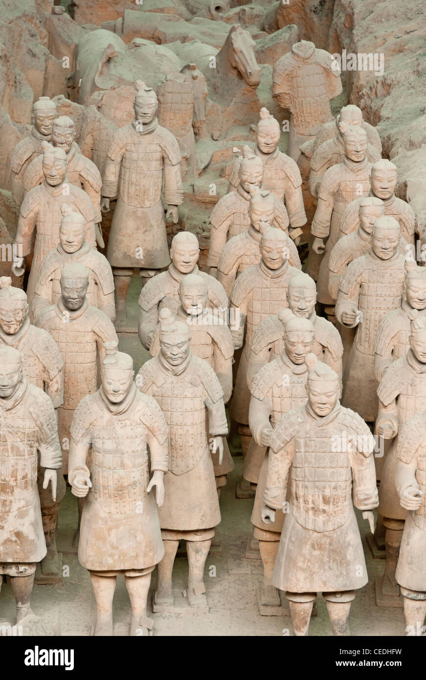 Terra Cotta Warriors and horses at museum in Xi'an Stock Photo - Alamy