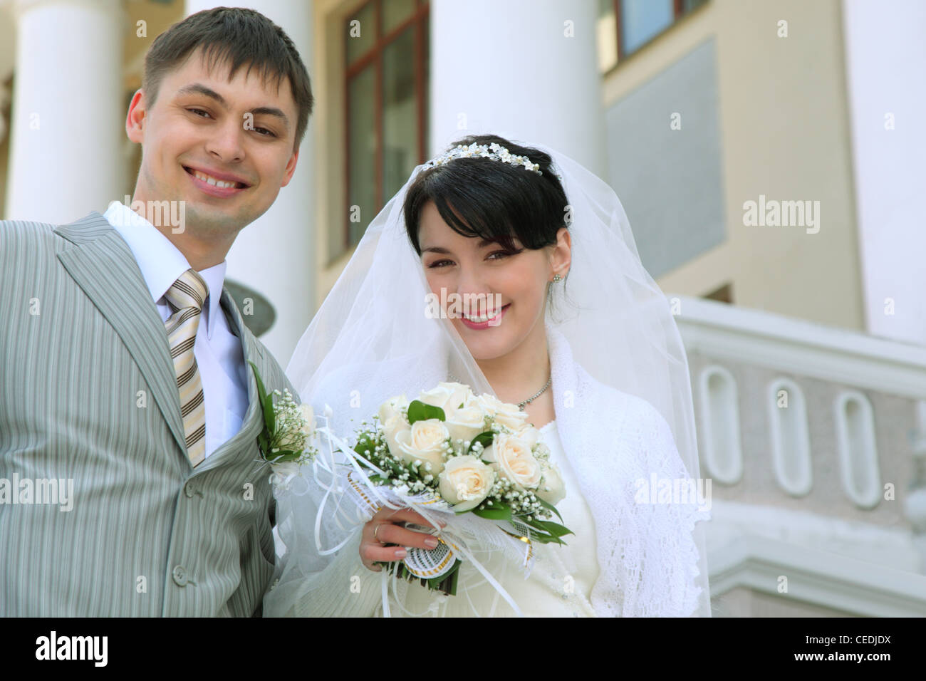 the newly married couple portrait Stock Photo - Alamy