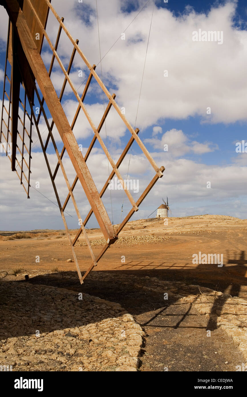 Sweeps of Fuerteventura windmills Stock Photo