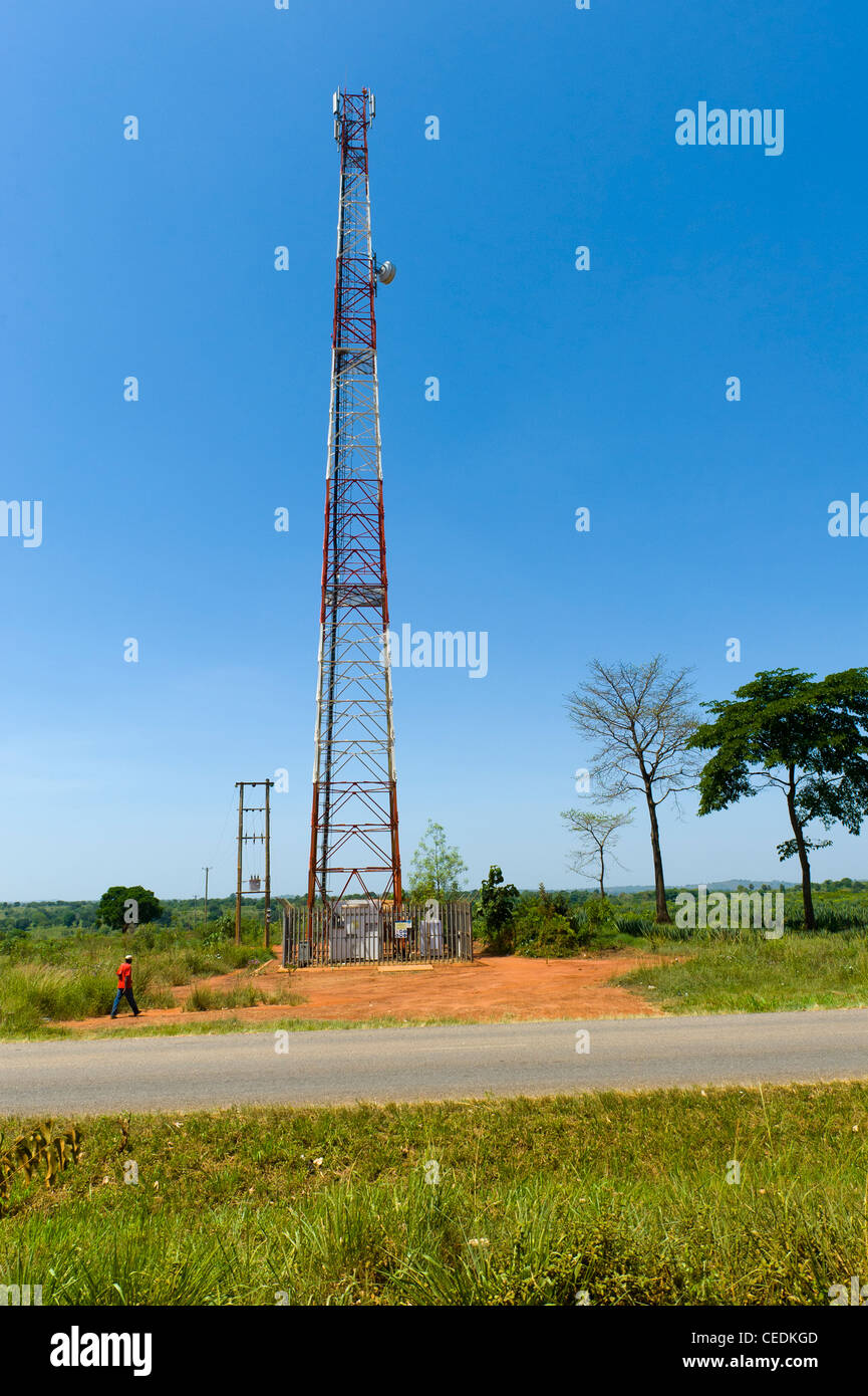 Telecommunication tower in Segera Tanga Region Tanzania Stock Photo
