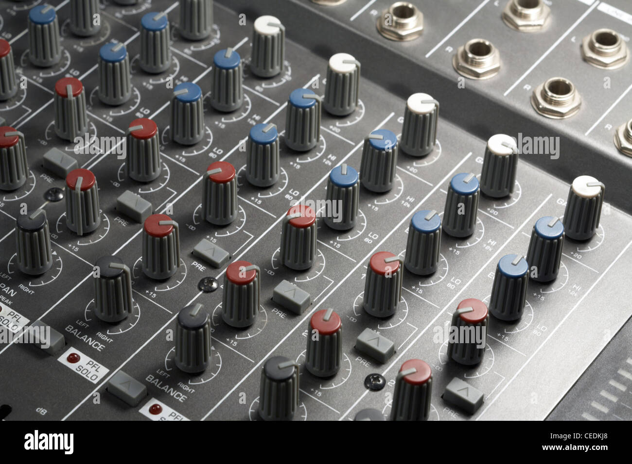 full frame detail of a studio mixer Stock Photo