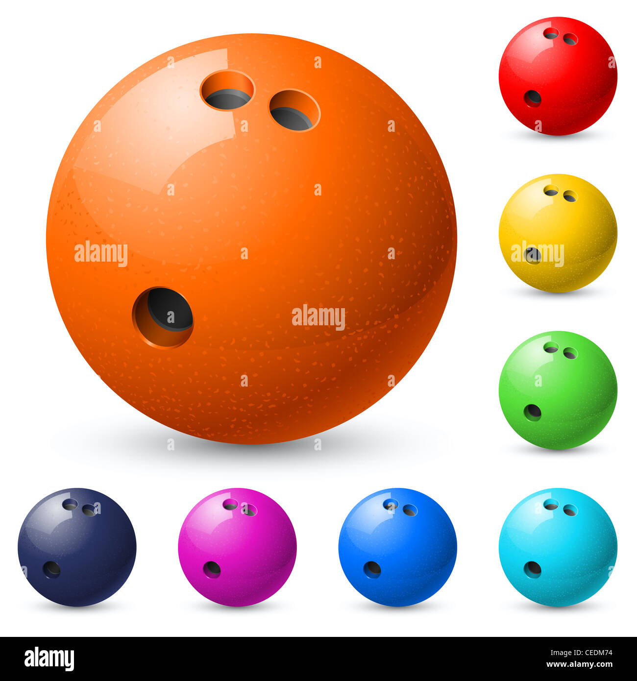 Set of bowling balls. Illustration on white background Stock Photo Alamy